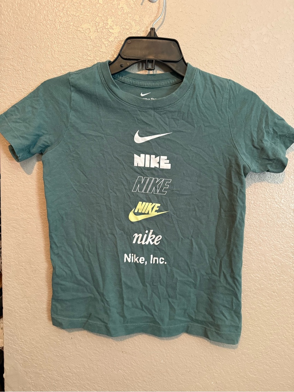 Nike Teal Short-Sleeve Tee with Stacked Logos